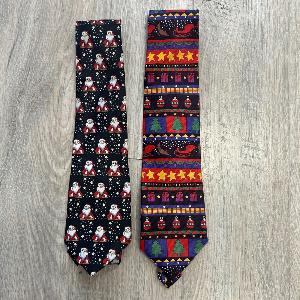 Vintage Christian Giorgiou Christmas Holiday‎ Novelty Theme Necktie Bundle